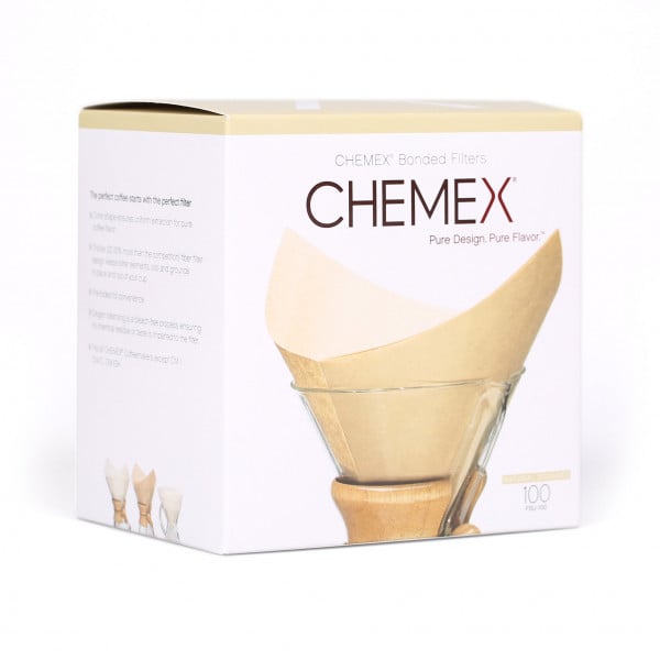 Chemex Papierfilter 100 Stück natur / quadratisch