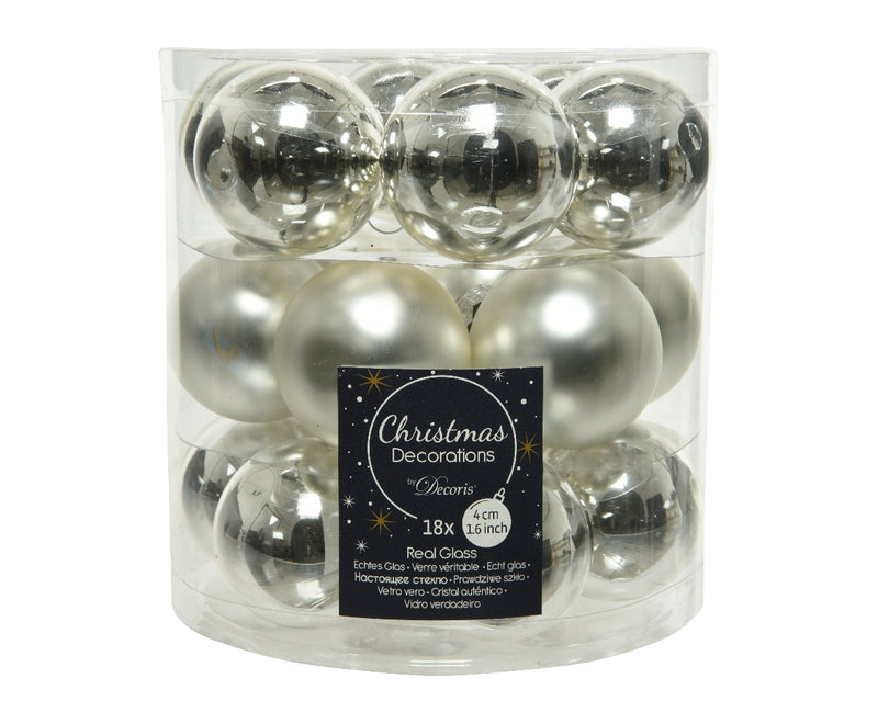 18 Stück Weihnachtskugeln glänzend/matt D4 cm