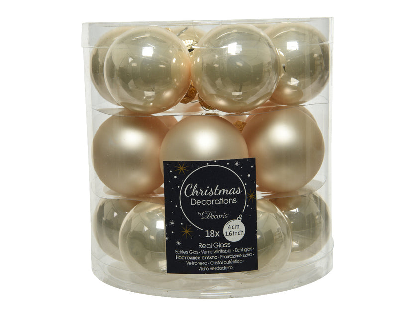 18 Stück Weihnachtskugeln glänzend/matt D4 cm