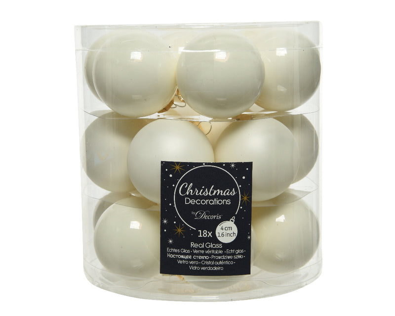 18 Stück Weihnachtskugeln glänzend/matt D4 cm