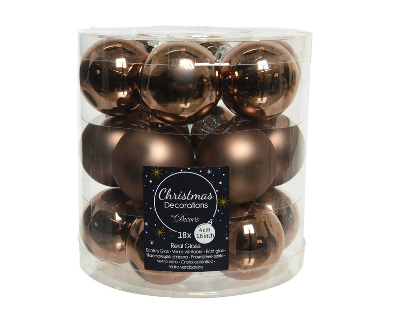 18 Stück Weihnachtskugeln glänzend/matt D4 cm