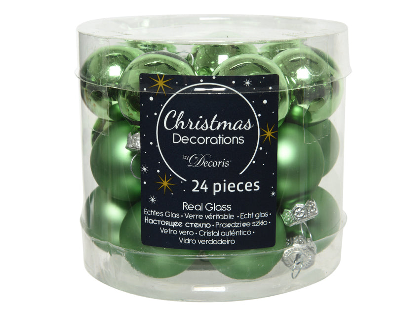 24 Stück glas Weihnachtskugeln D2,5 cm Variation
