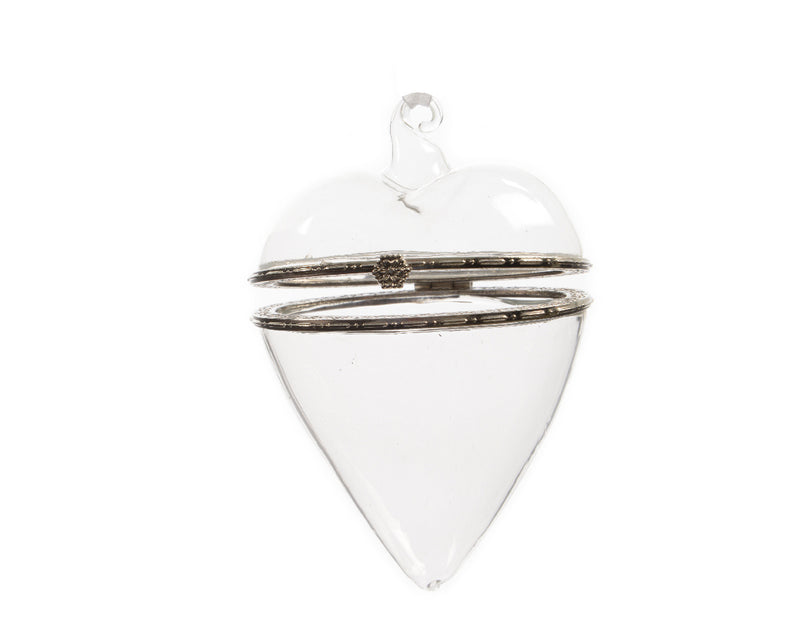 Herz transparent 10 cm Glaskugel klappbar zum Befüllen