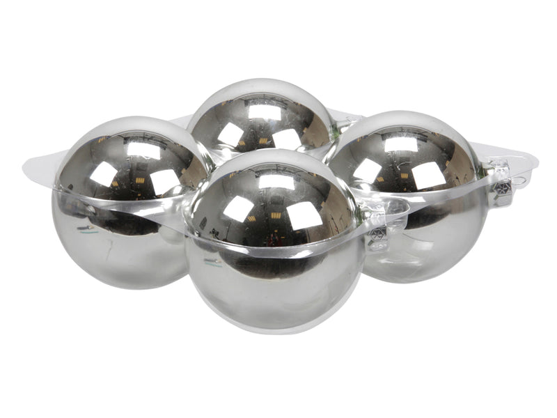 4 Stück * 10cm Weihnachtskugeln Glas