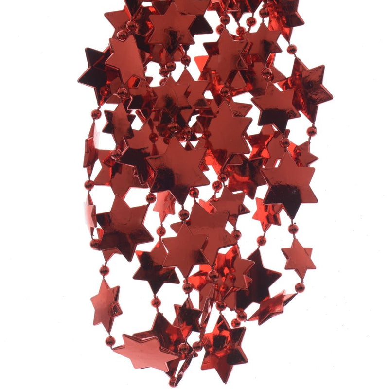 Girlande "Sternengirlande" rot L2,7m Perlenkette