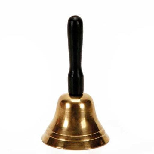 Glocke Gold mit Holzgriff 11cm x 5,5cm