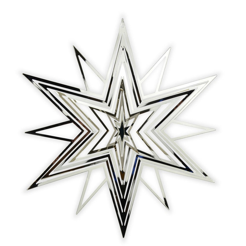 Stern 3D 23x23cm silber