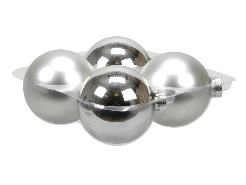 4 Stück * 10cm Weihnachtskugeln Glas