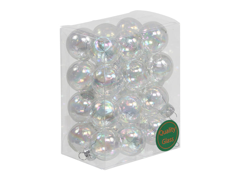 24 * 2,5cm Weihnachtskugeln Glas Variation