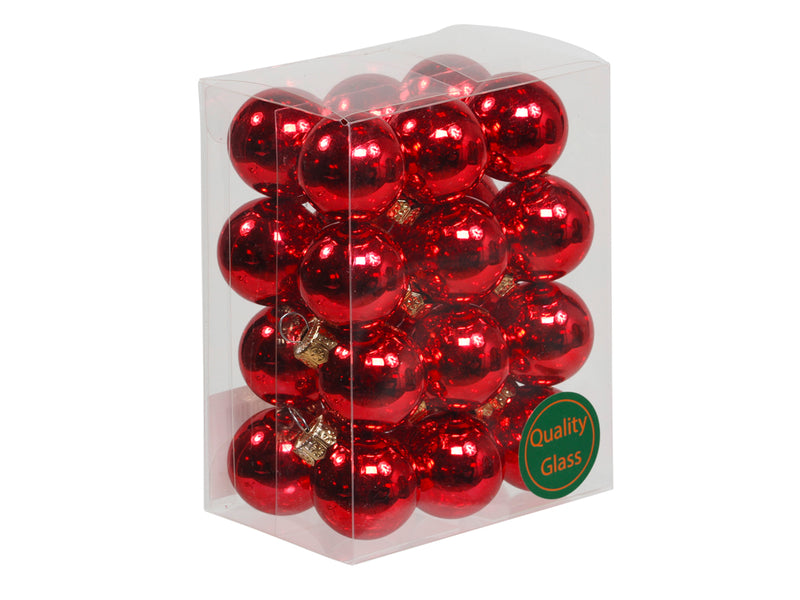 24 * 2,5cm Weihnachtskugeln Glas Variation