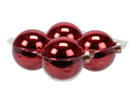 4 Stück * 10cm Weihnachtskugeln Glas