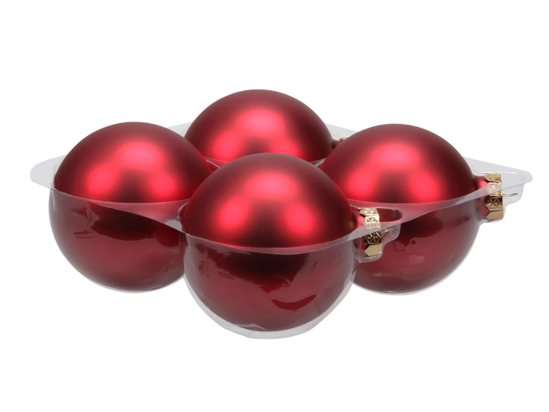 4 Stück * 10cm Weihnachtskugeln Glas