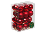 24 * 2,5cm Weihnachtskugeln Glas Variation