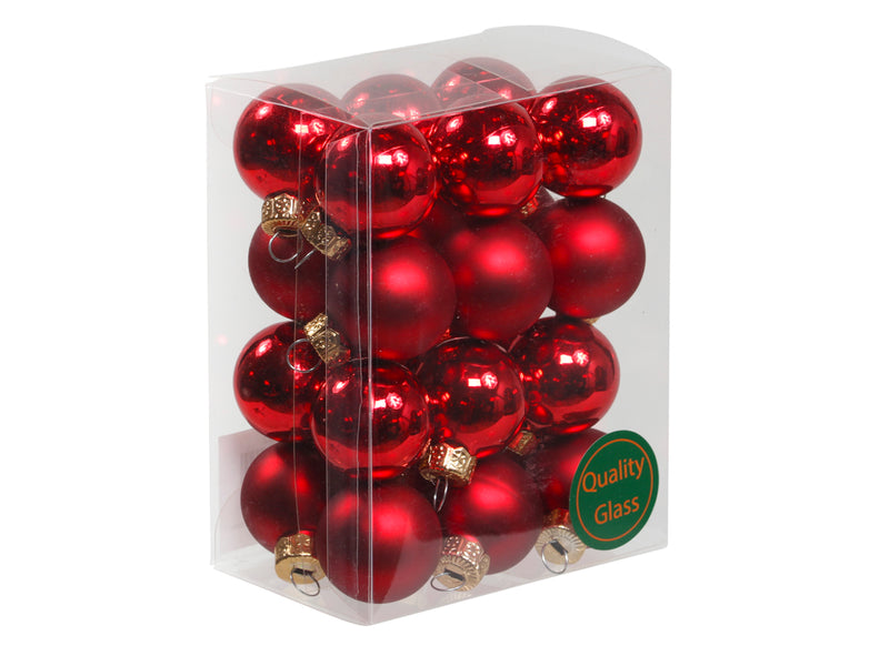 24 * 2,5cm Weihnachtskugeln Glas Variation