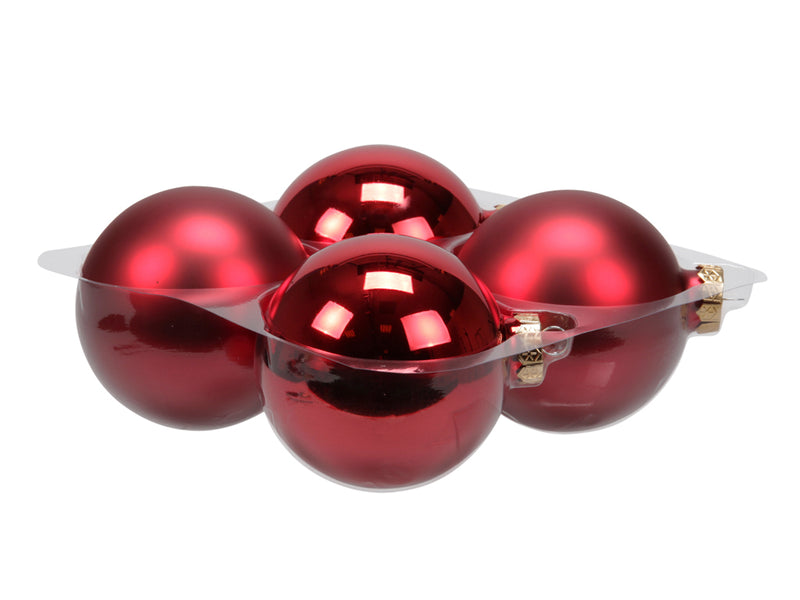 4 Stück * 10cm Weihnachtskugeln Glas