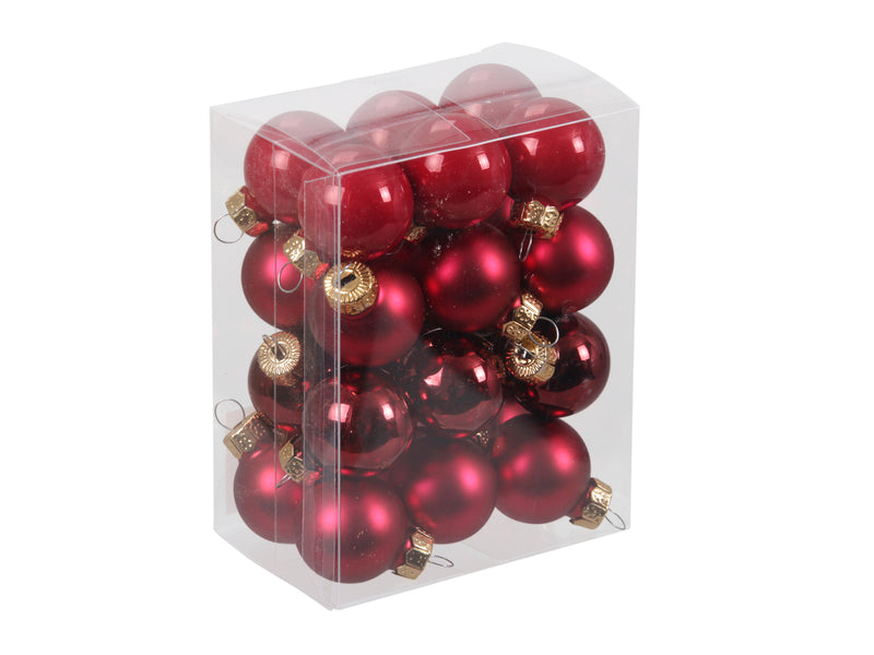 24 * 2,5cm Weihnachtskugeln Glas Variation