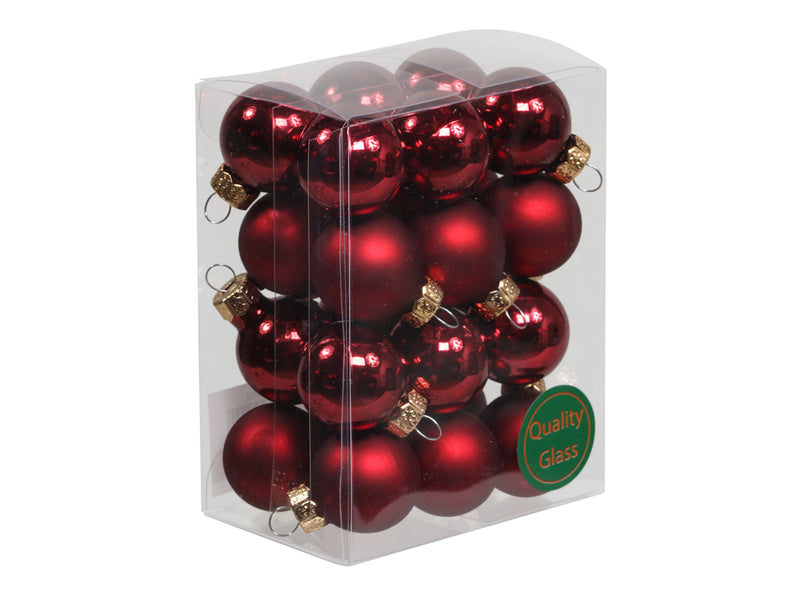 24 * 2,5cm Weihnachtskugeln Glas Variation