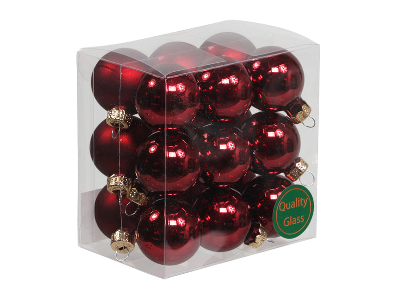 18 * 3cm Weihnachtskugeln Glas Variation