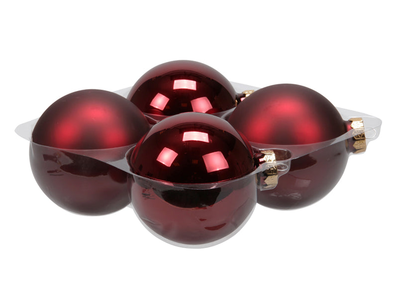 4 Stück * 10cm Weihnachtskugeln Glas