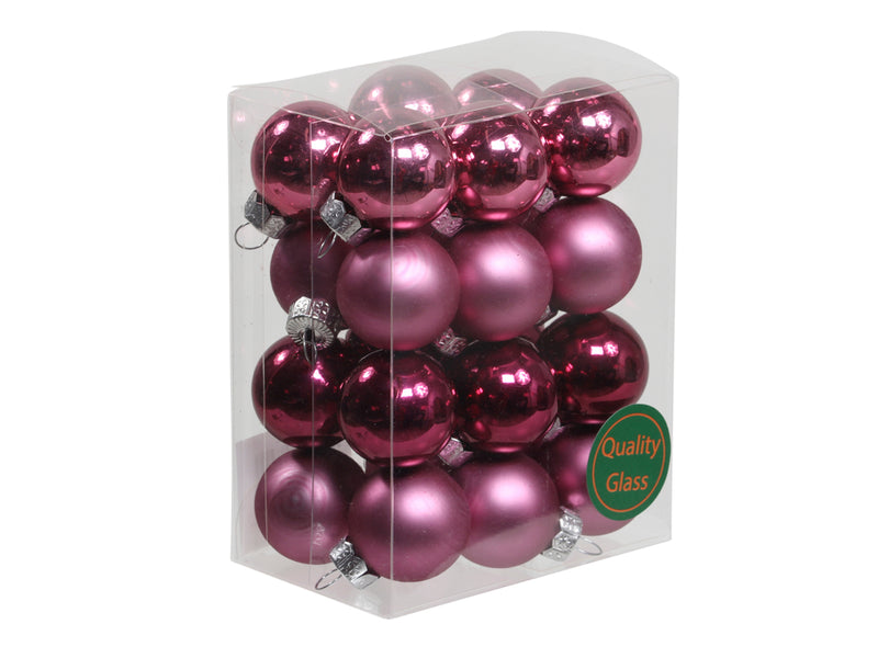 24 * 2,5cm Weihnachtskugeln Glas Variation