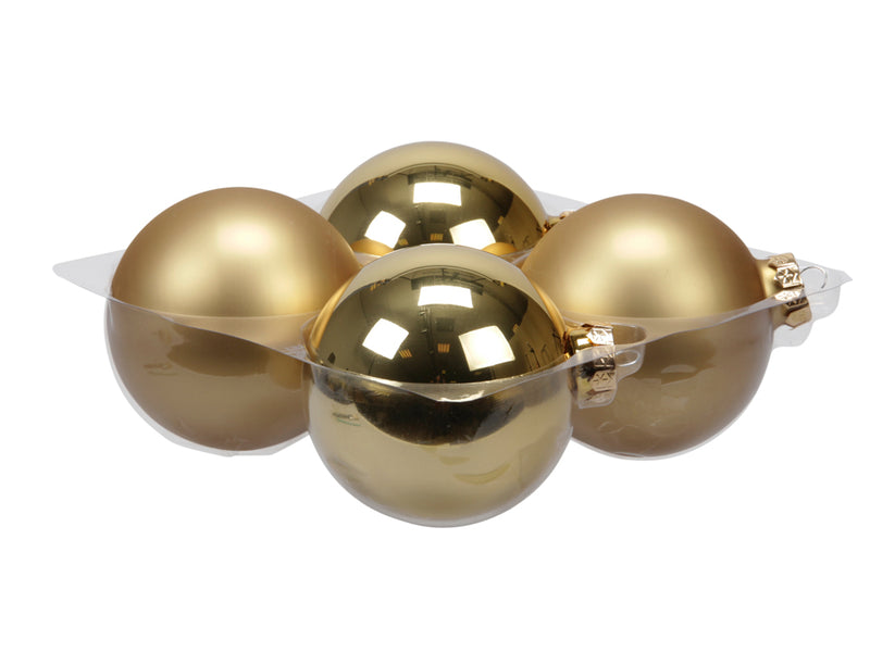 4 Stück * 10cm Weihnachtskugeln Glas