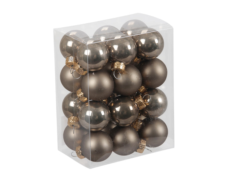 24 * 2,5cm Weihnachtskugeln Glas Variation