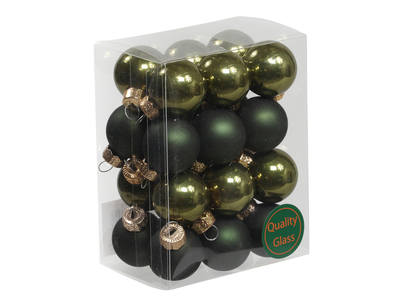 24 * 2,5cm Weihnachtskugeln Glas Variation