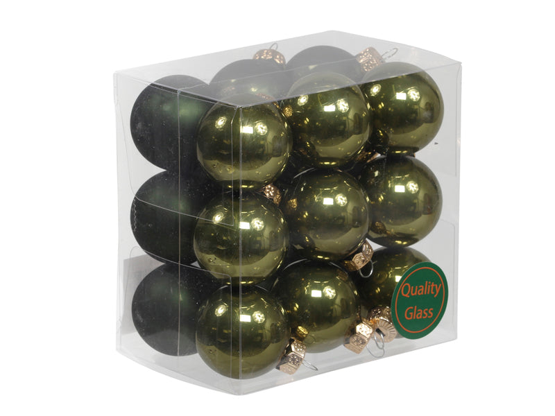 18 * 3cm Weihnachtskugeln Glas Variation