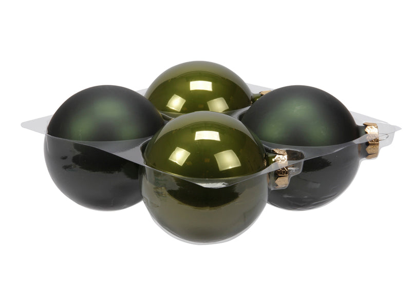 4 Stück * 10cm Weihnachtskugeln Glas