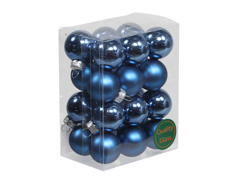 24 * 2,5cm Weihnachtskugeln Glas Variation
