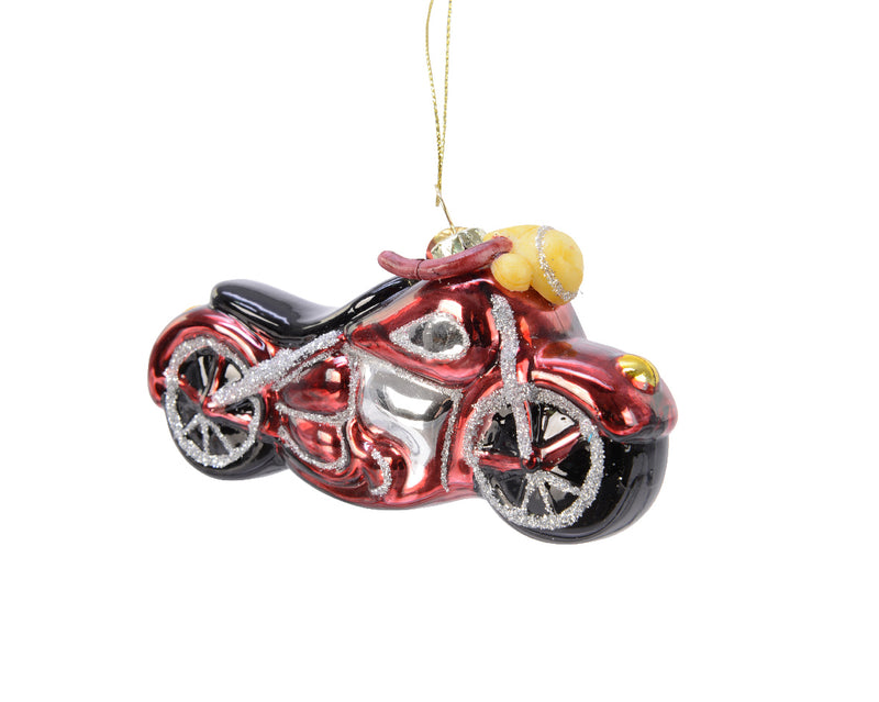Motorrad 11,7 cm rot Glashänger