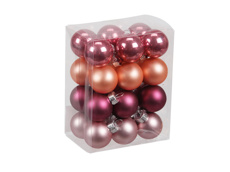 24 * 2,5cm Weihnachtskugeln Glas Variation
