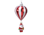 Glashänger Ballon Santa 7 x 15 cm rot weiß