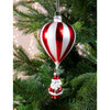Glashänger Ballon Santa 7 x 15 cm rot weiß