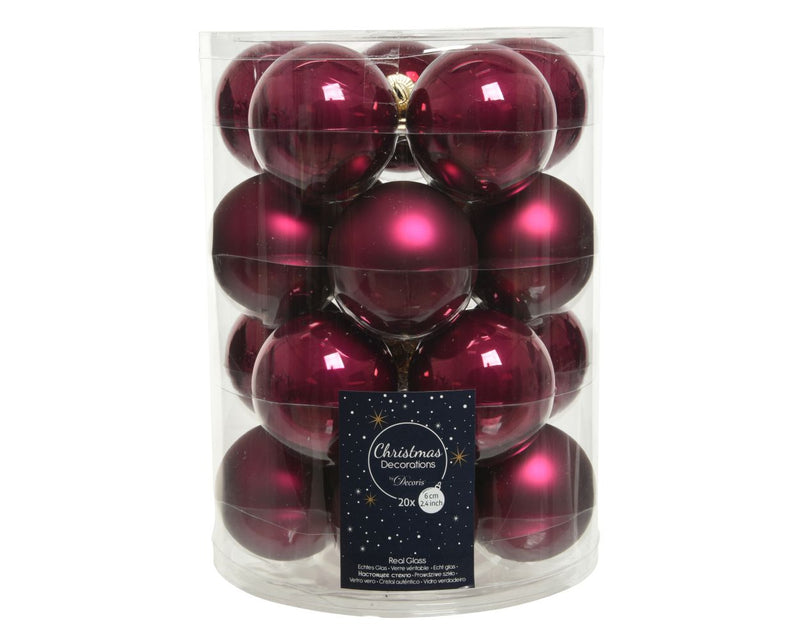 20 Stück glas Weihnachtskugeln D6 cm Variation