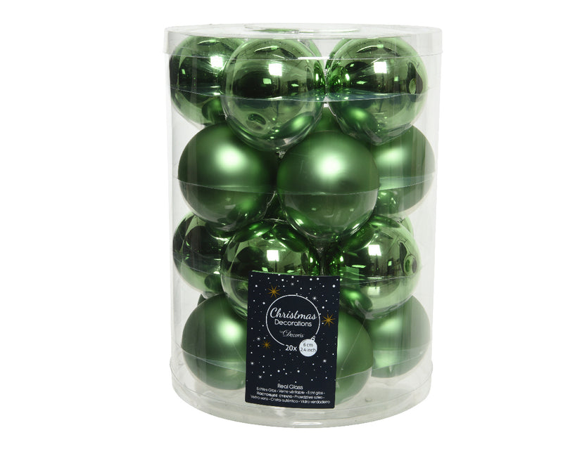 20 Stück glas Weihnachtskugeln D6 cm Variation