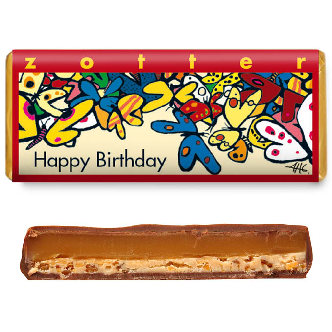 Zotter "Happy Birthday" - ButterKaramell