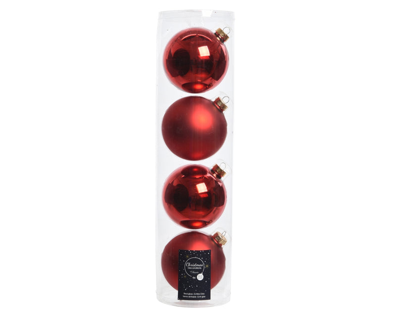 4 Stück glas Weihnachtskugeln D10 cm Variation