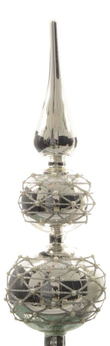 Weihnachtsbaumspitze Christbaumspitze 31x8cm Silber