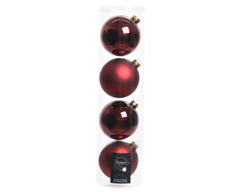 4 Stück glas Weihnachtskugeln D10 cm Variation