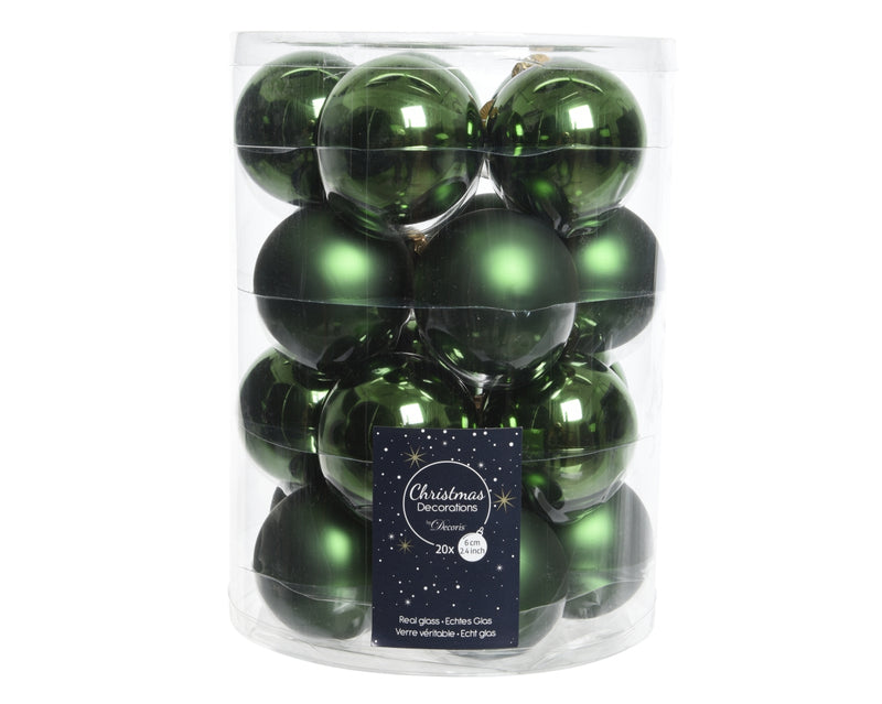 20 Stück glas Weihnachtskugeln D6 cm Variation