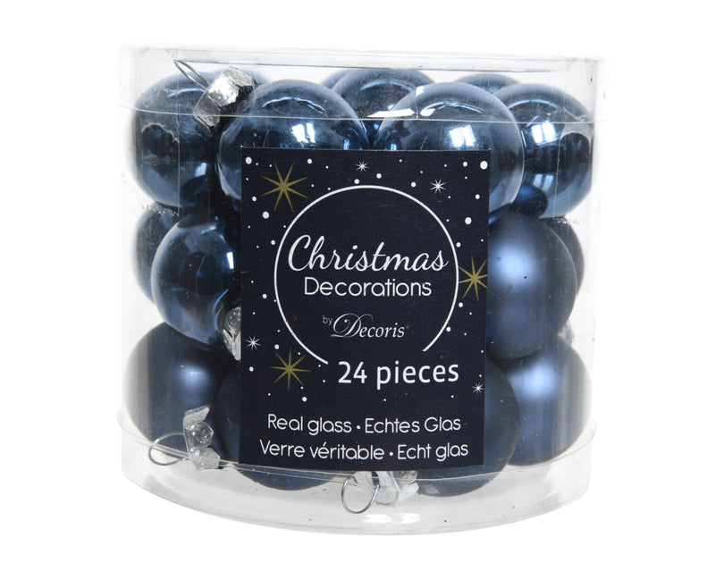 24 Stück glas Weihnachtskugeln D2,5 cm Variation