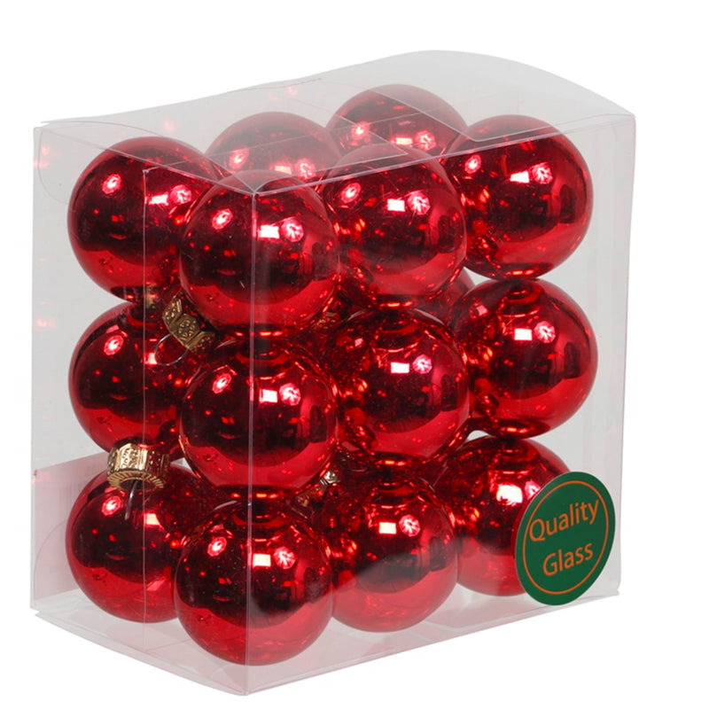 18 * 3cm Weihnachtskugeln Glas Variation