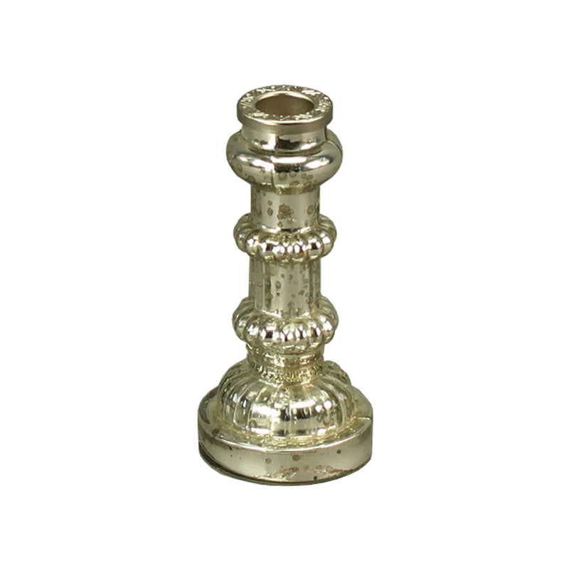 Glaskerzenleuchter silber antik, H.15cm