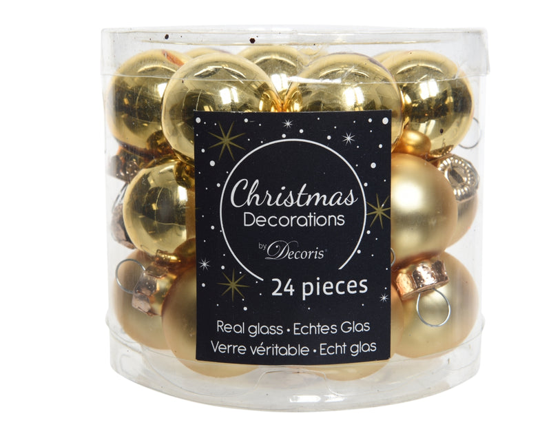 24 Stück glas Weihnachtskugeln D2,5 cm Variation