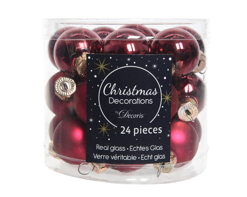 24 Stück glas Weihnachtskugeln D2,5 cm Variation