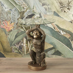 Beistelltisch Monkey Polyresin/Glas, 40x40x52 cm