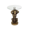 Beistelltisch Monkey Polyresin/Glas, 40x40x52 cm