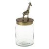 Dekodose m. Giraffenfigur, klar/gold, Glas/Alu, 12x26 cm