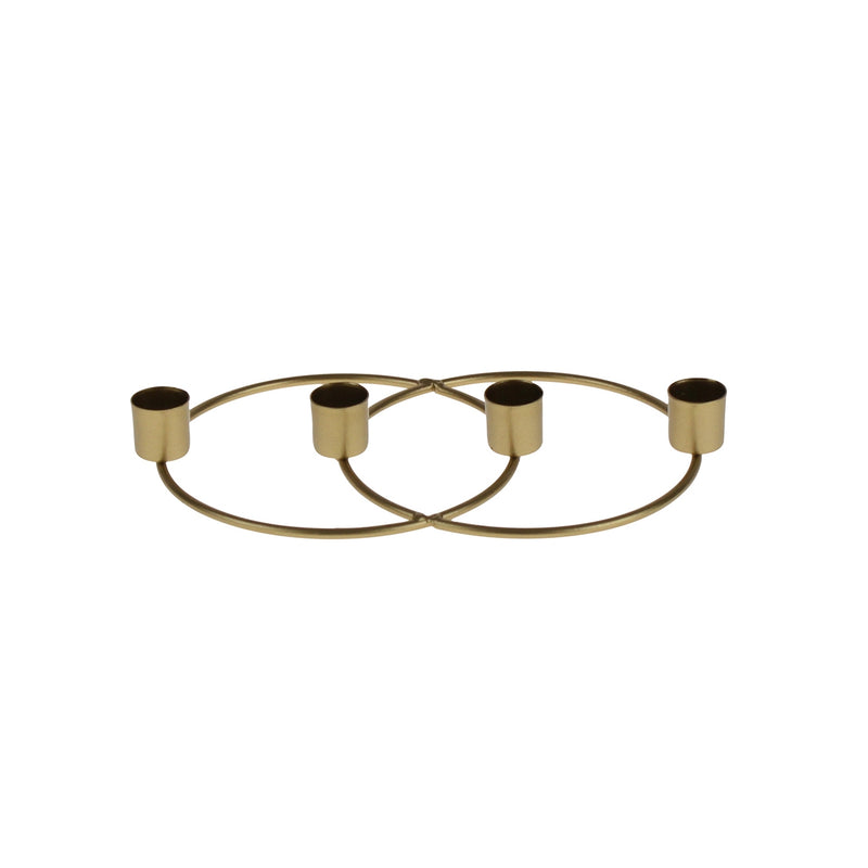 Kerzenhalter Rings, gold Metall, 24,5x15x3 cm